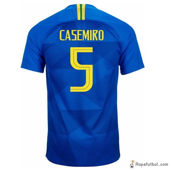 Camiseta Brasil Replica Segunda Ropa Casemiro 2018 Azul